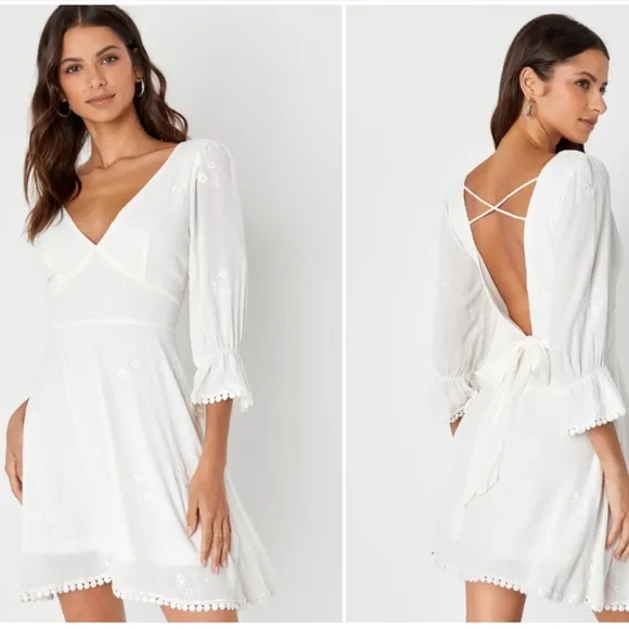 LULU's Bachelorette Engagement Bridal Shower Honeymoon Flirty Mini Dress
