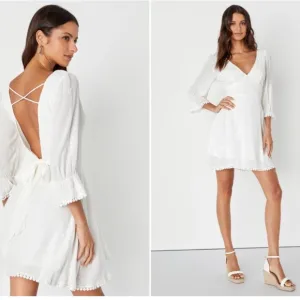 LULU's Bachelorette Engagement Bridal Shower Honeymoon Flirty Mini Dress