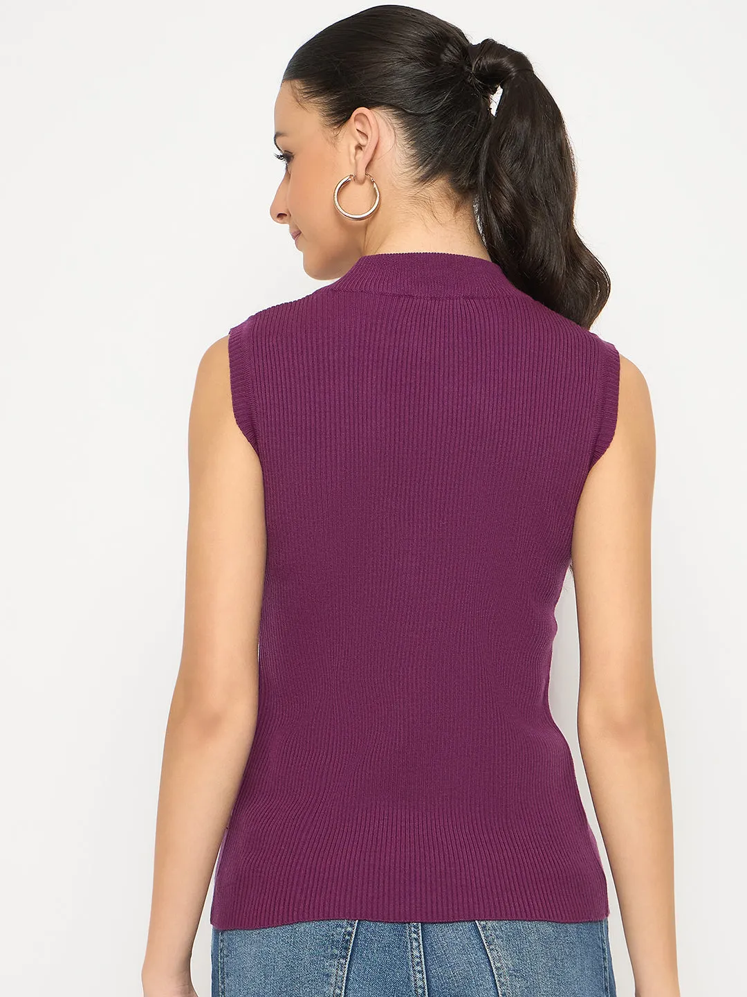 Madame Mock Neck Sleeveless Purple Skeeve