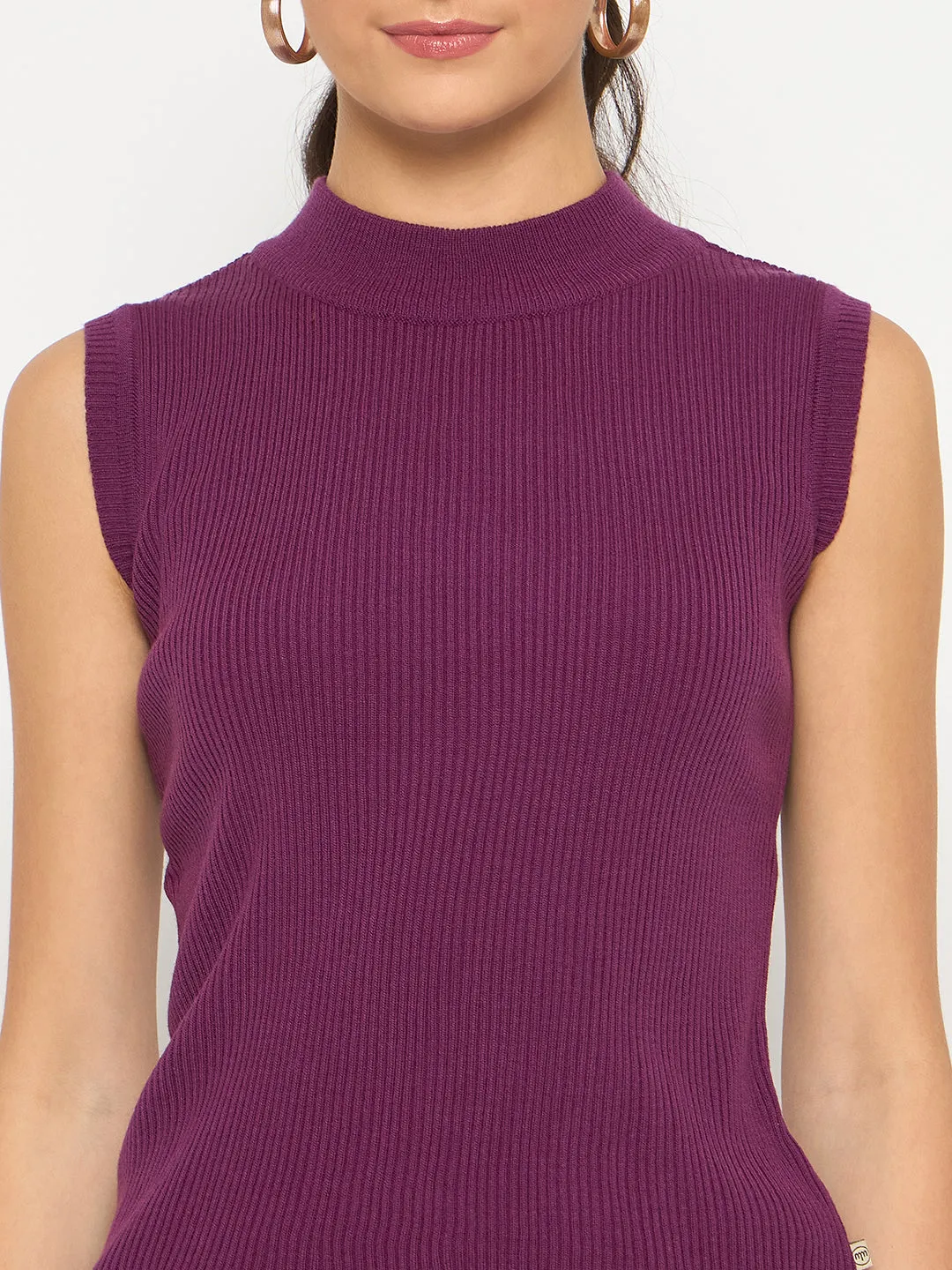 Madame Mock Neck Sleeveless Purple Skeeve