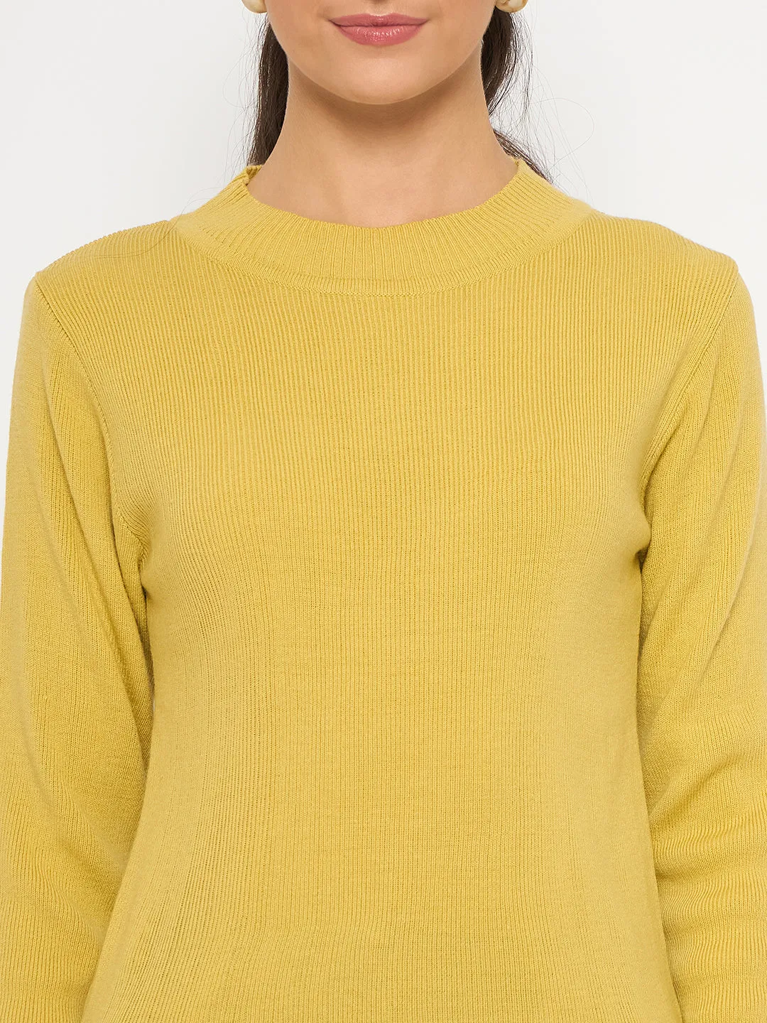 Madame Mock Neck Solid Yellow Skeeve