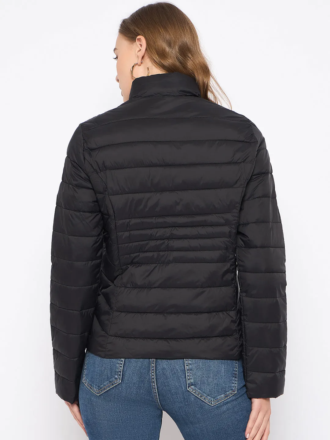 Madame Nylon Black Quilted Jacket