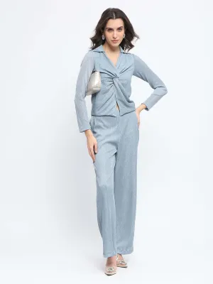 Madame Powder Blue Nylon Co-ord Set