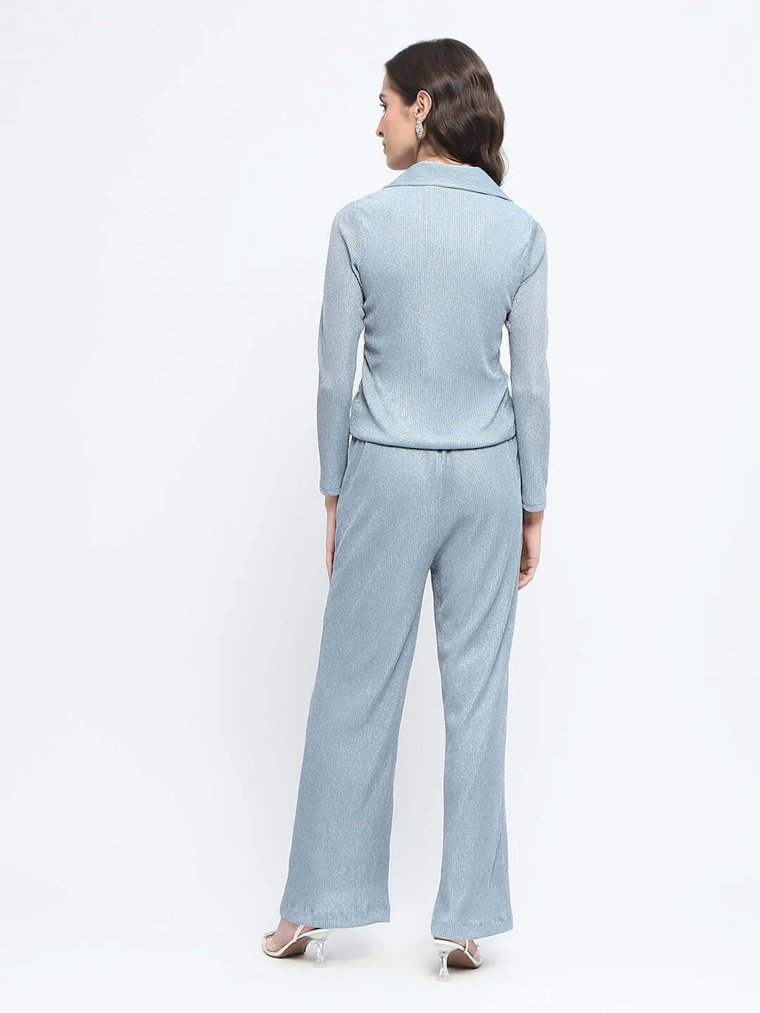 Madame Powder Blue Nylon Co-ord Set