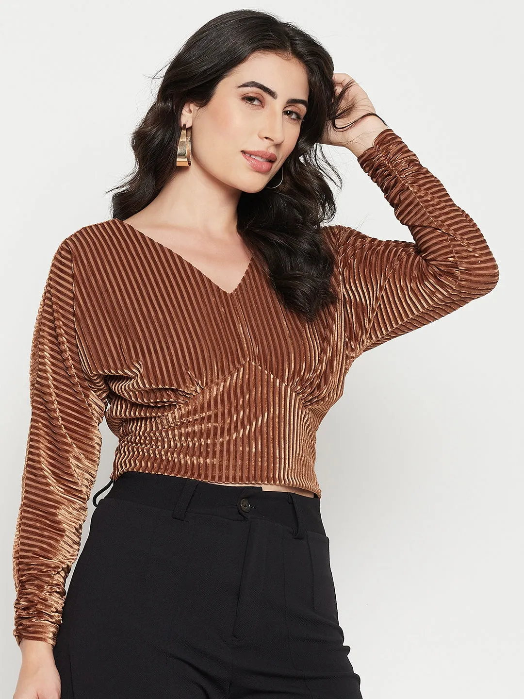 Madame Tanâ Striped Crop Top