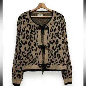 MADE IN ITALY CHIC LEOPARD SWEATER CARDIGAN