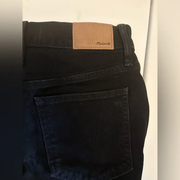 Madewell The Perfect Vintage Flare Jeans - Black with Frayed Hem