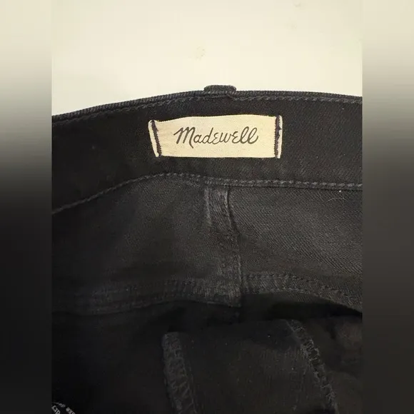 Madewell The Perfect Vintage Flare Jeans - Black with Frayed Hem