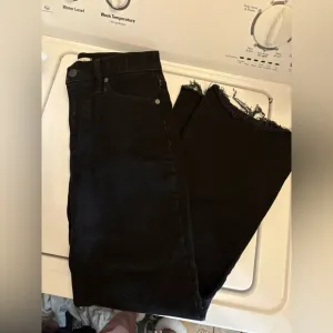 Madewell The Perfect Vintage Flare Jeans - Black with Frayed Hem