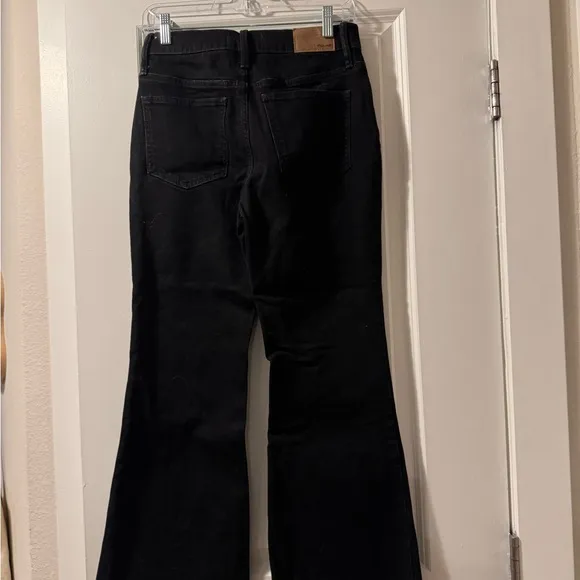 Madewell The Perfect Vintage Flare Jeans - Black with Frayed Hem