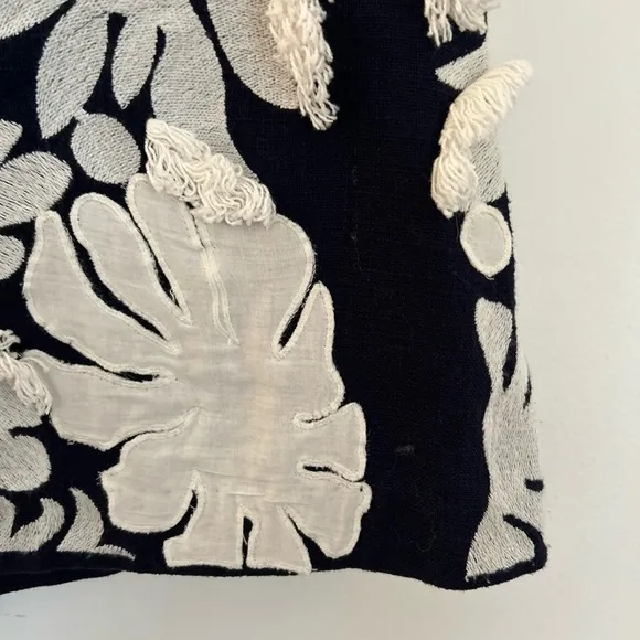MAEVE $138 Liesl Fringed Mini Skirt | Embellished Floral | Navy A-Line | New