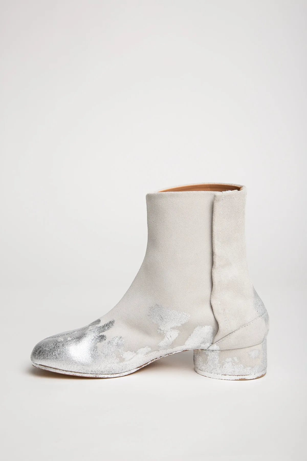 MAISON MARGIELA | FOIL EFFECT SUEDE ANKLE BOOTS