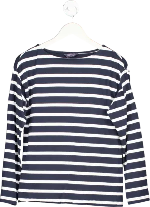 M&S Navy Striped Long Sleeve Top UK 8