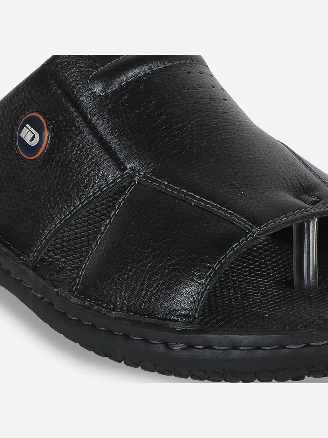 Men's Black Casual Slip On Sandal (ID4052)