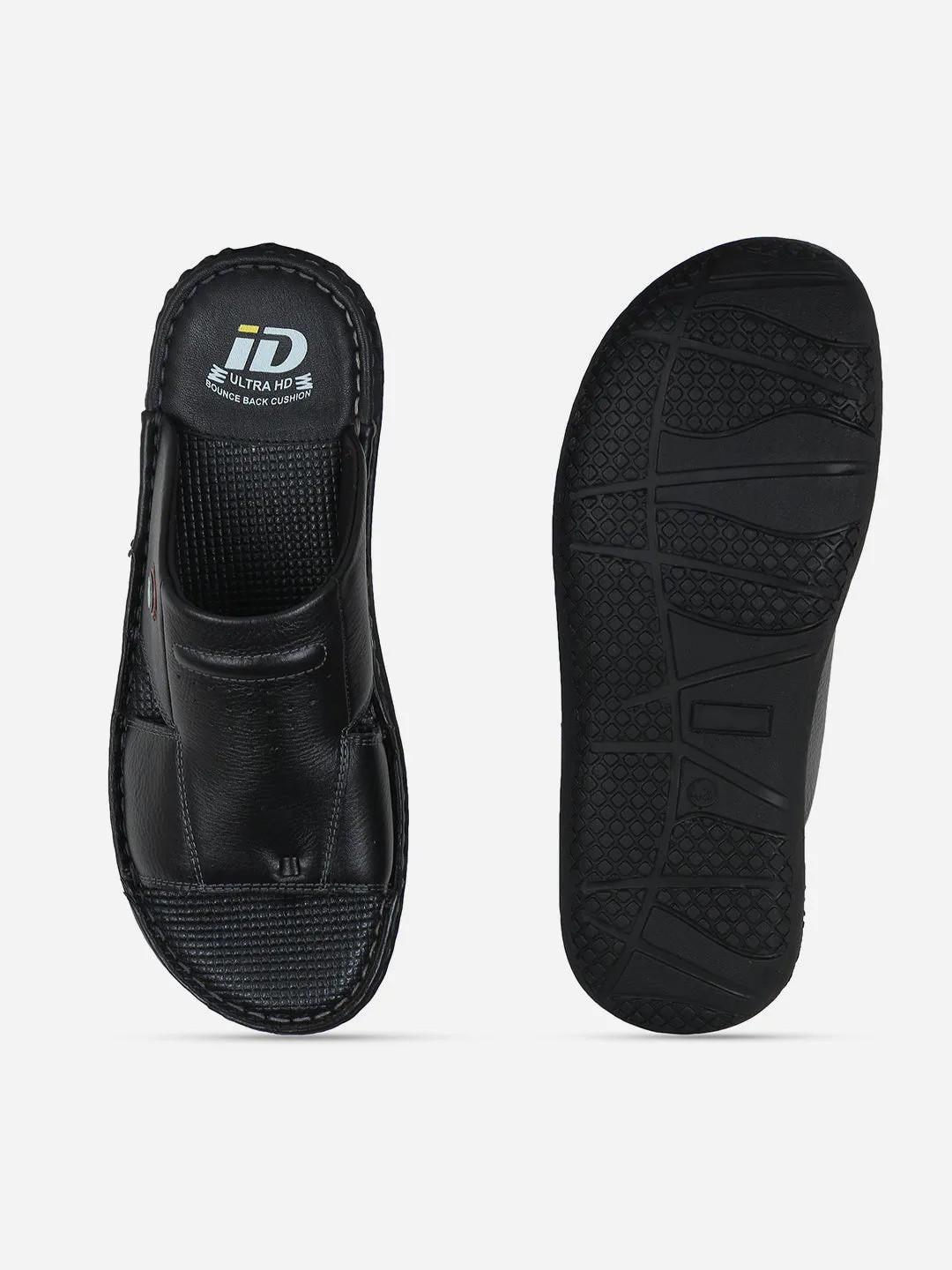 Men's Black Casual Slip On Sandal (ID4052)