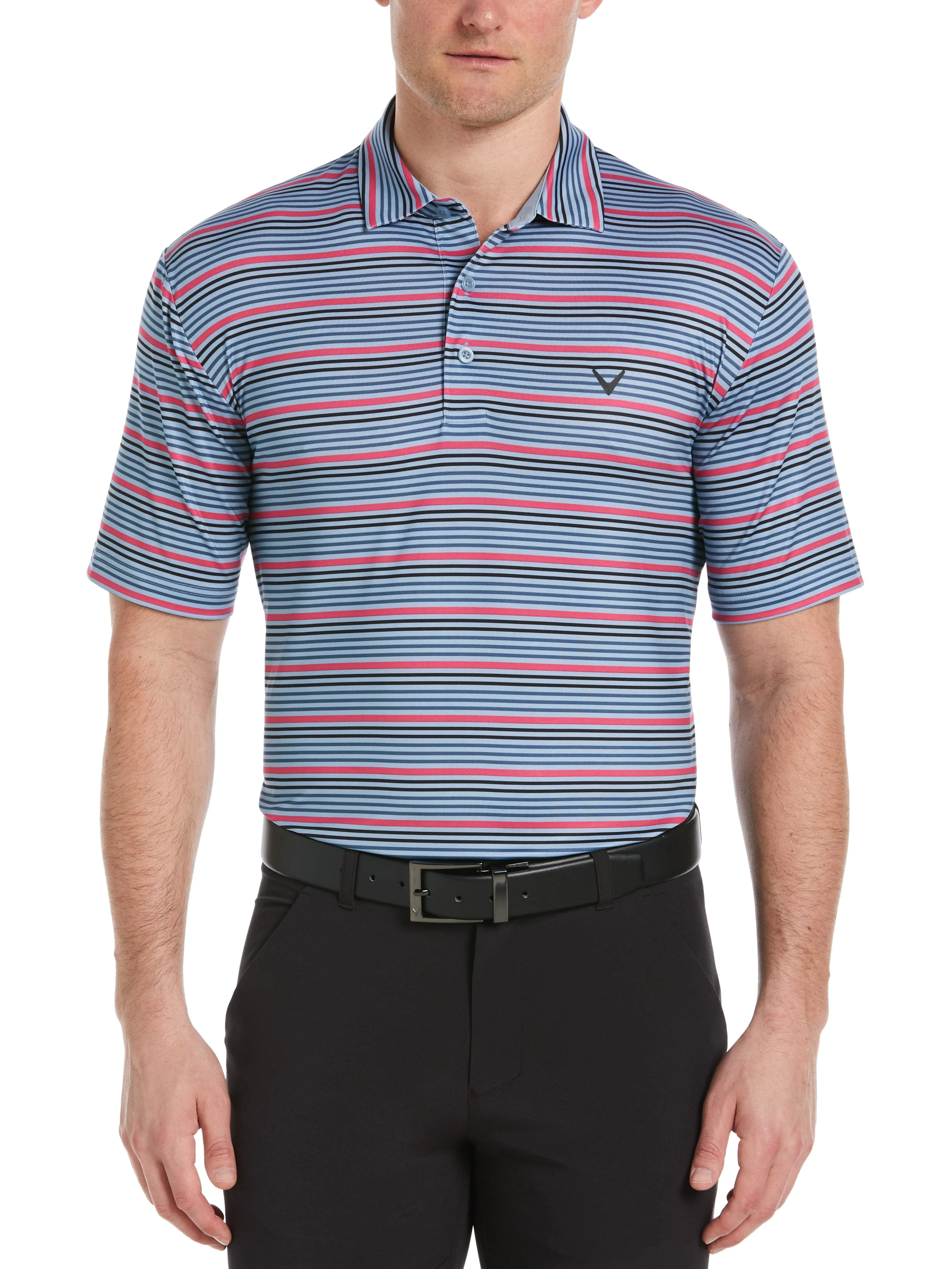 Mens Stripe Golf Polo