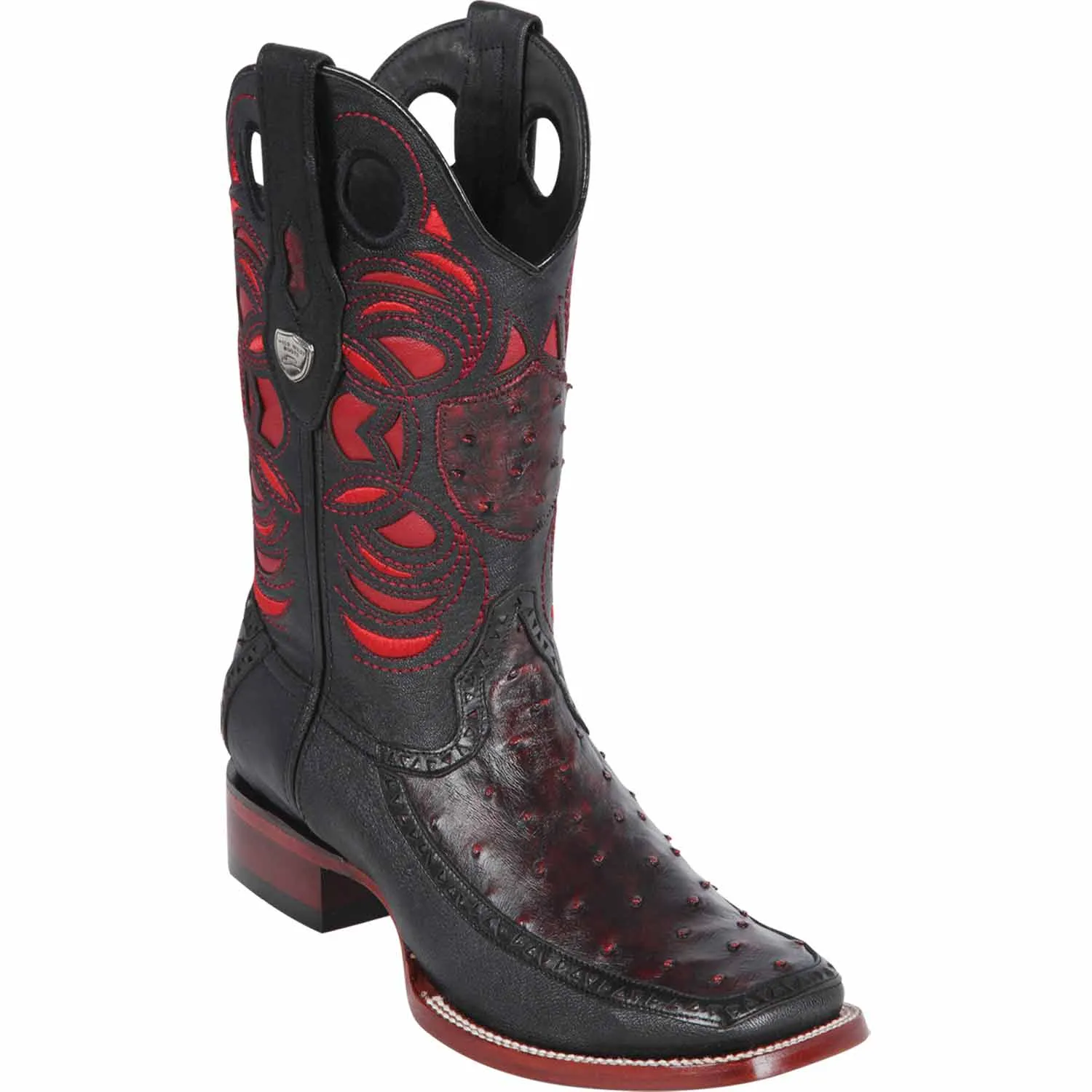 Men's Wild West Ostrich with Deer Skin Ranch Toe Boots 282F03