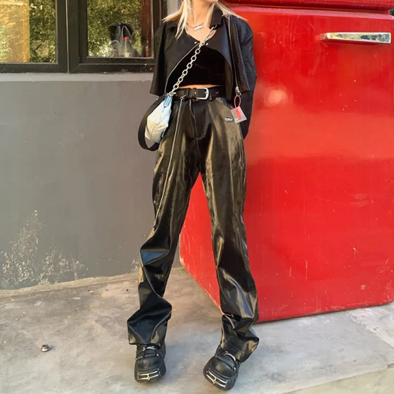 Metal Motorcycle Round Toe Chunky Boots