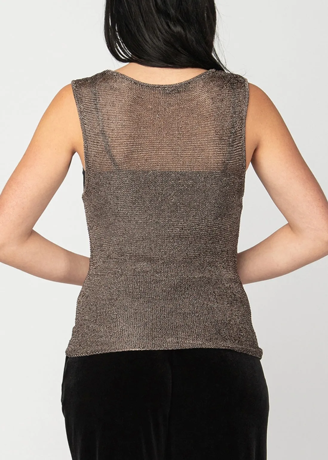 Metallic Mesh Top