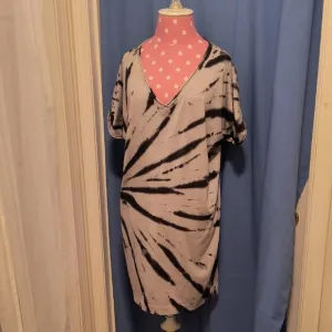 Michael Stars Navy and Gray Tie-Dye Women's Cotton Dress