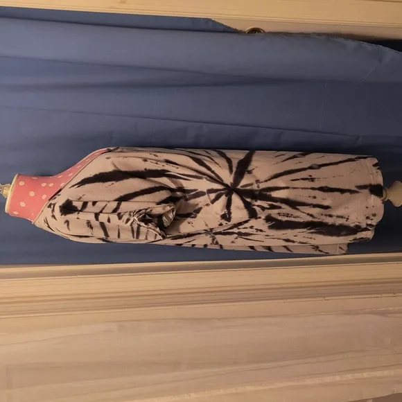 Michael Stars Navy and Gray Tie-Dye Women's Cotton Dress