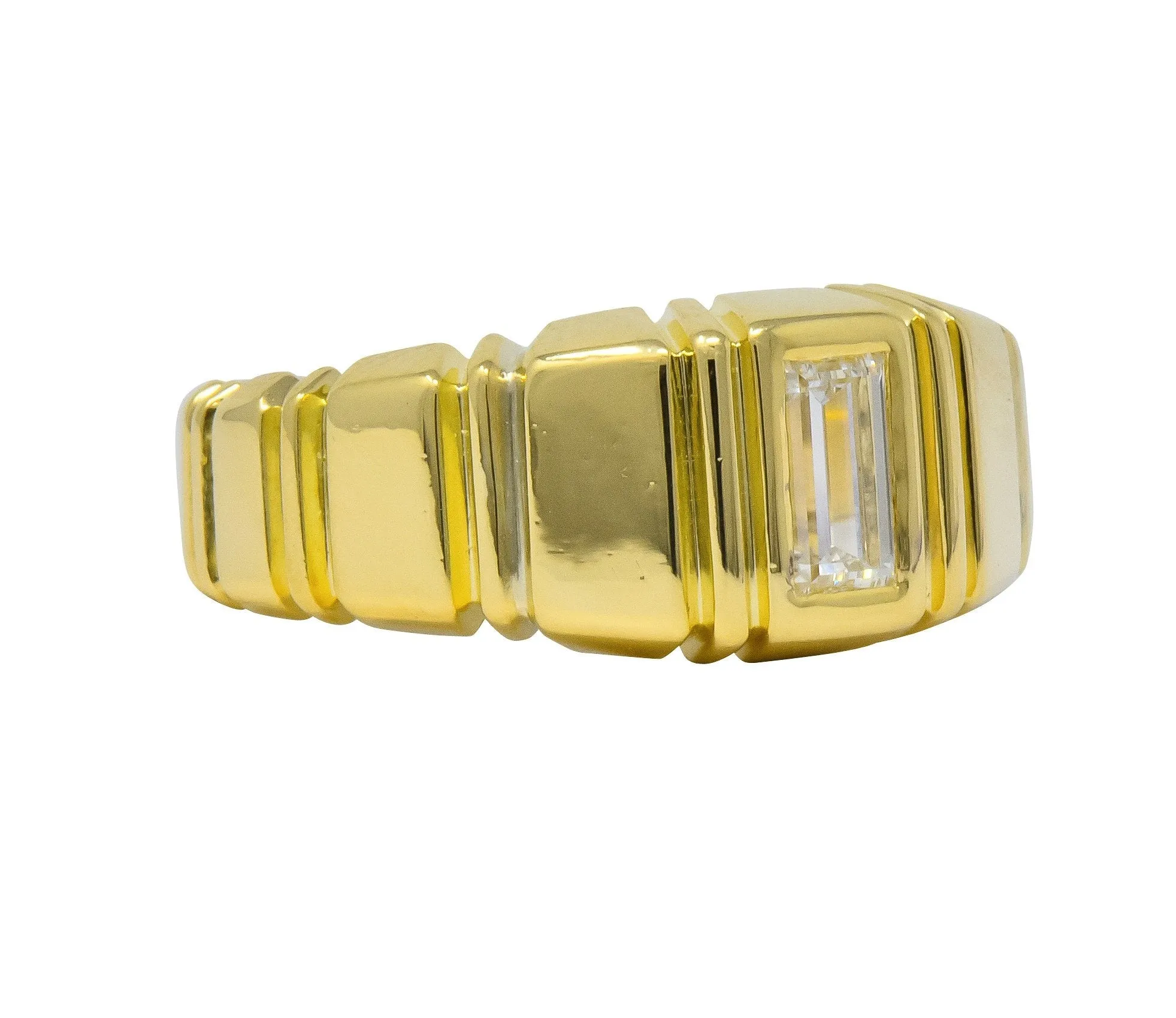 Modern 0.50 CTW Diamond 14 Karat Gold Unisex Ring