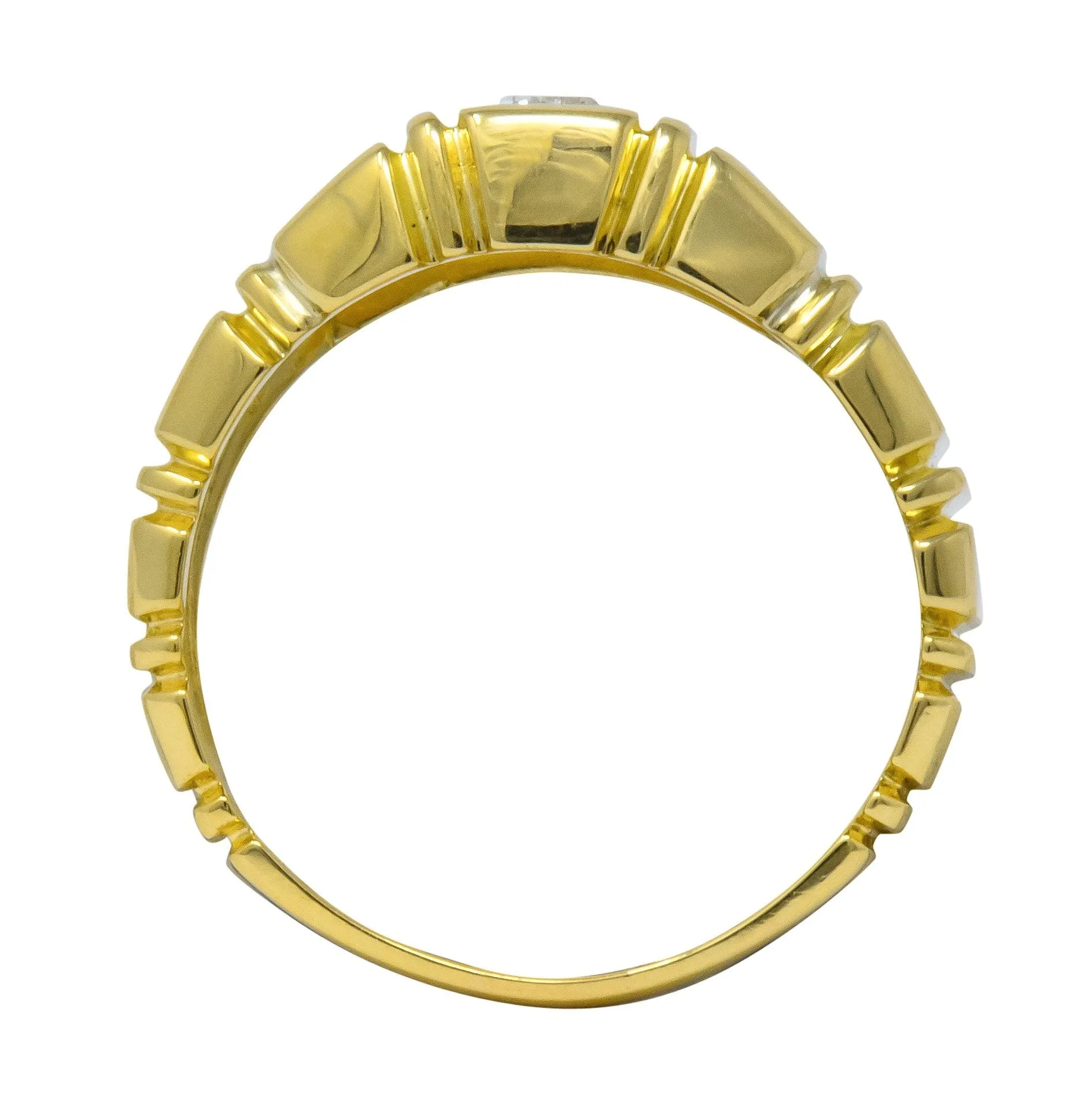 Modern 0.50 CTW Diamond 14 Karat Gold Unisex Ring