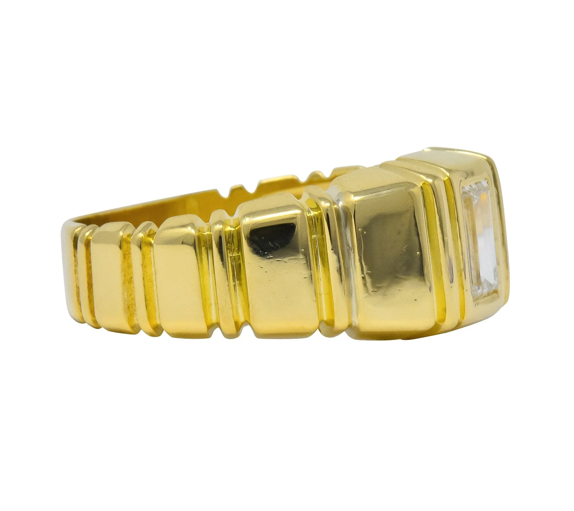 Modern 0.50 CTW Diamond 14 Karat Gold Unisex Ring