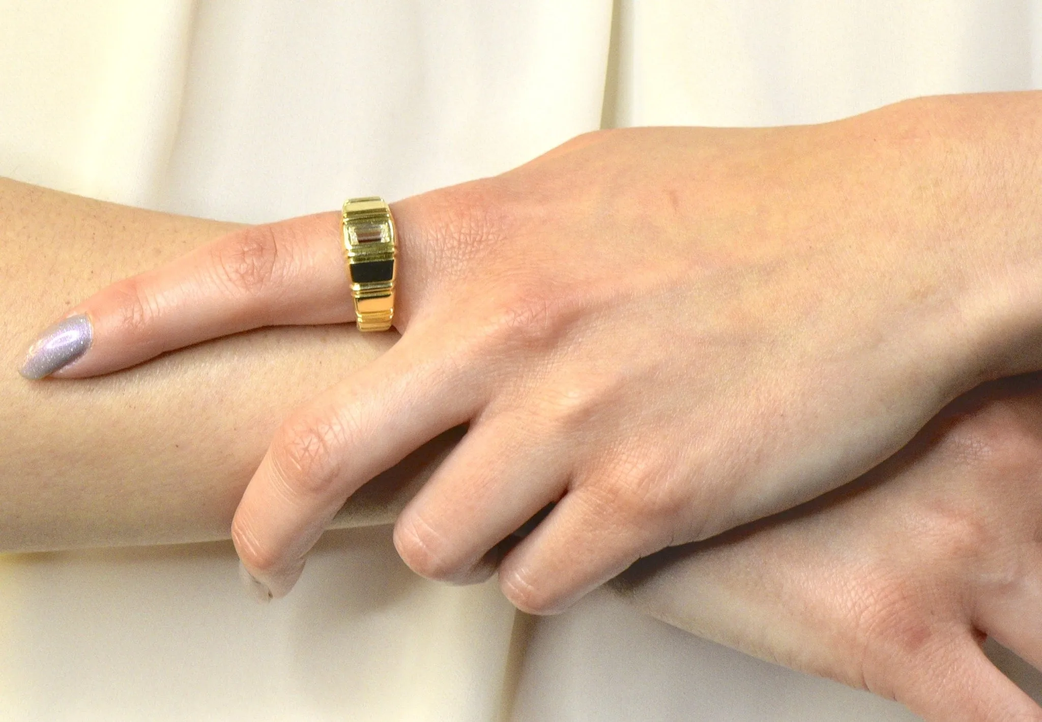 Modern 0.50 CTW Diamond 14 Karat Gold Unisex Ring