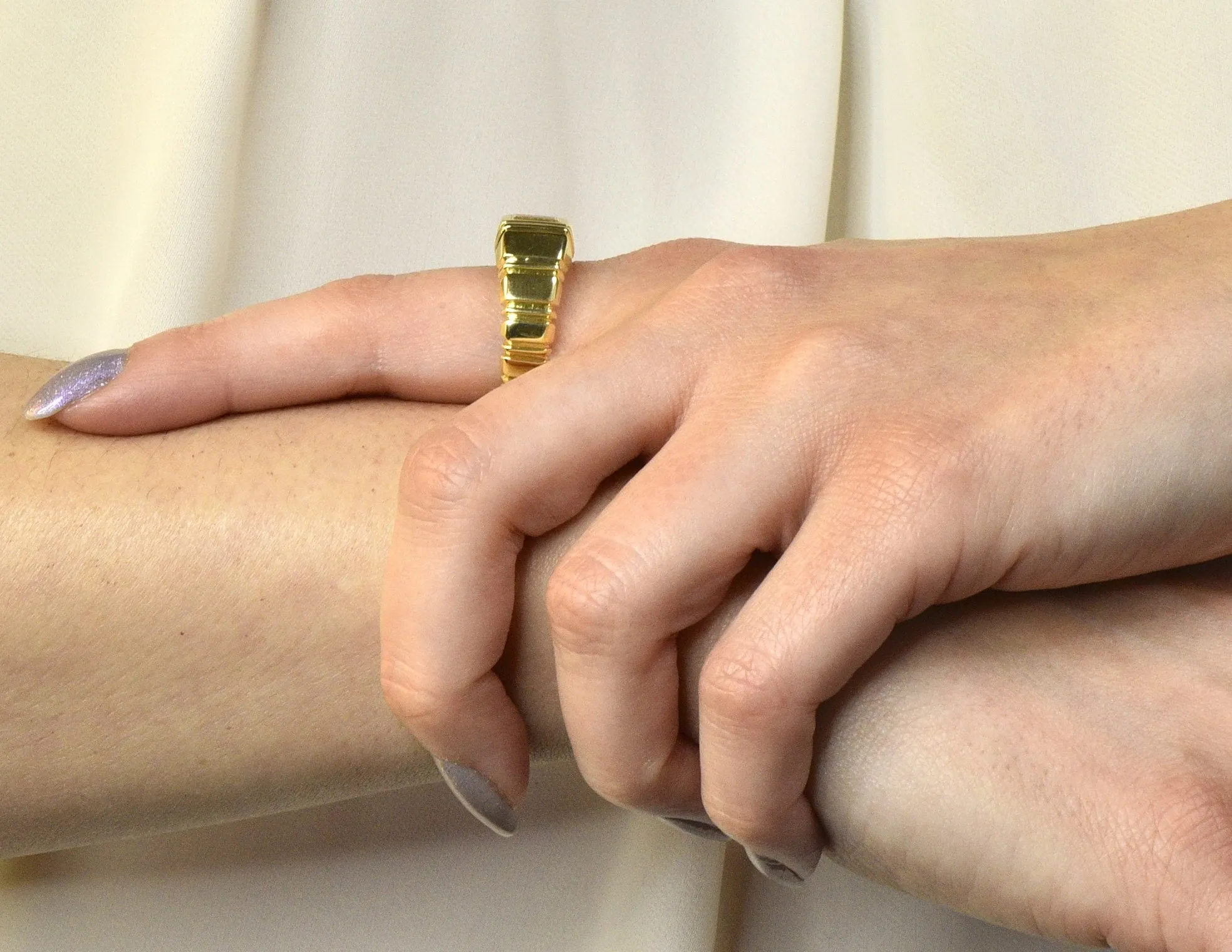 Modern 0.50 CTW Diamond 14 Karat Gold Unisex Ring