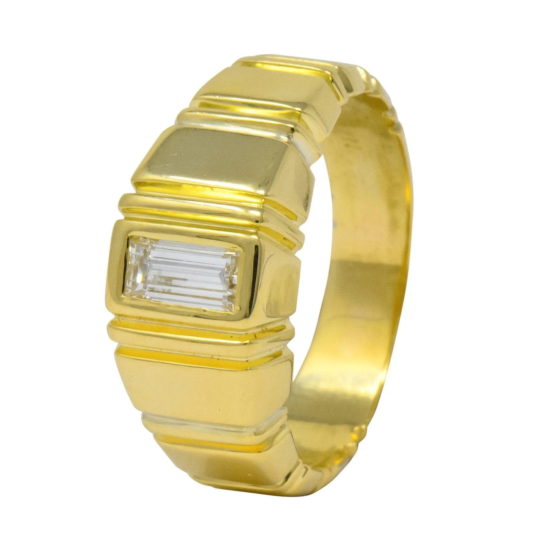 Modern 0.50 CTW Diamond 14 Karat Gold Unisex Ring
