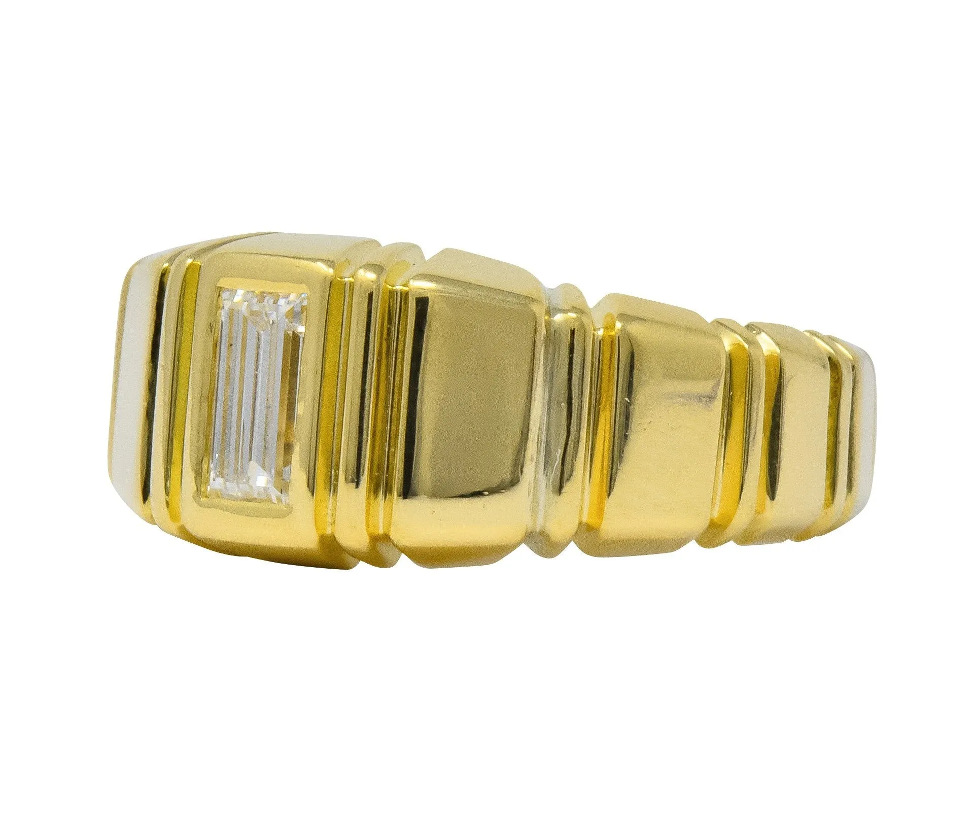 Modern 0.50 CTW Diamond 14 Karat Gold Unisex Ring