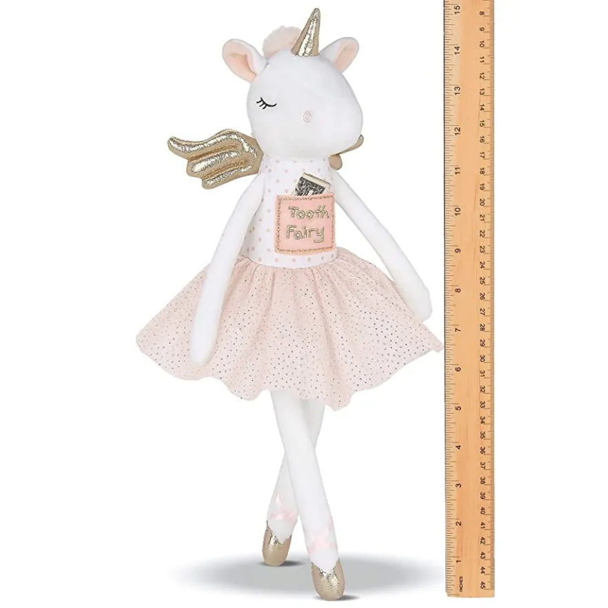 Monogrammed Tooth Fairy Plush - Ballerina Tooth Fairy Unicorn Doll - Personalized