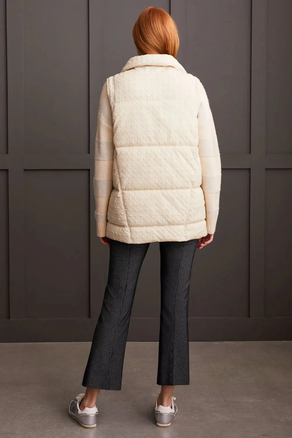 Moonstone Quilted Houndstooth Vest