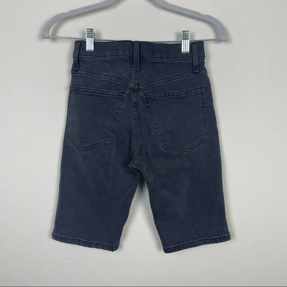 Nanushka Kiki Stretch Denim Bermuda Long Bermuda Cotton Shorts Black