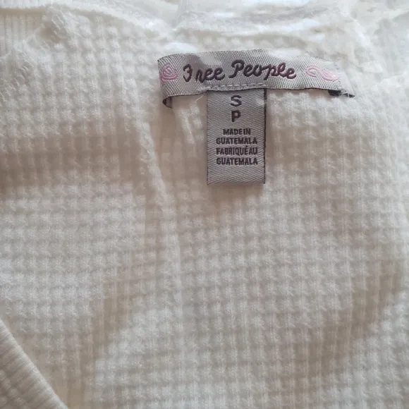 NEW Free People Santa Clara Thermal Long Sleeve top in Alabaster  Size S NWT
