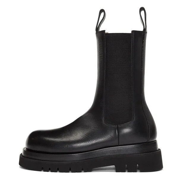 New Winter Boots Ladies Black Boots Chelsea Boots Women Slip on Bota Feminina Platfrom Botas Mujer Short Boots Gladiator Boots