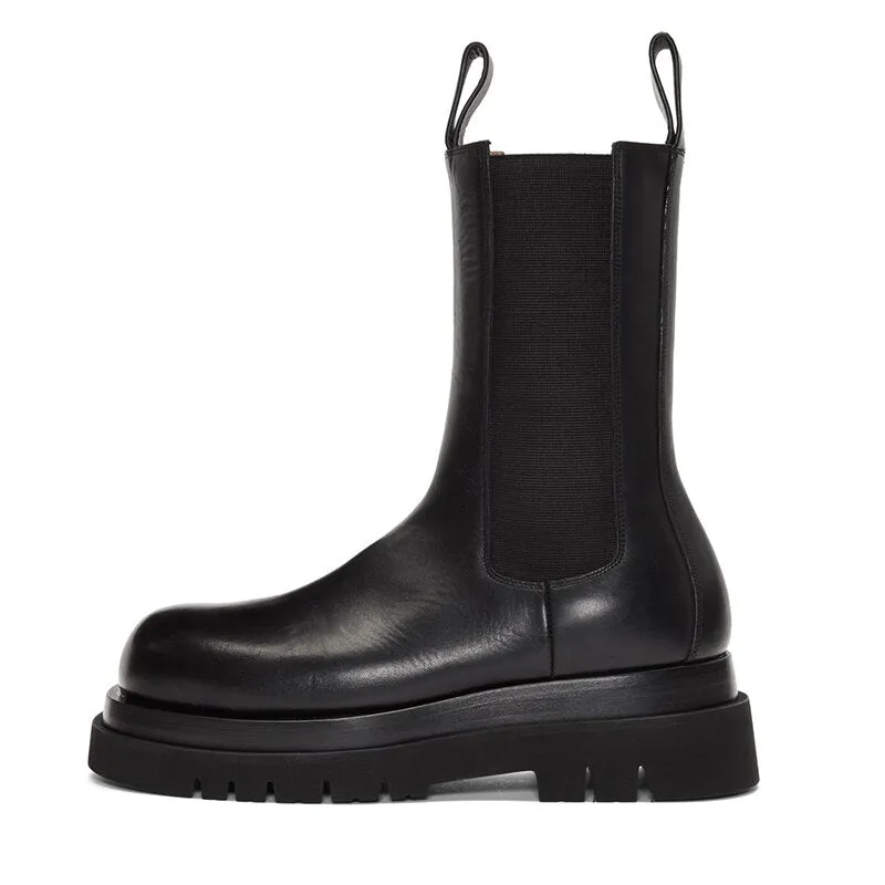 New Winter Boots Ladies Black Boots Chelsea Boots Women Slip on Bota Feminina Platfrom Botas Mujer Short Boots Gladiator Boots
