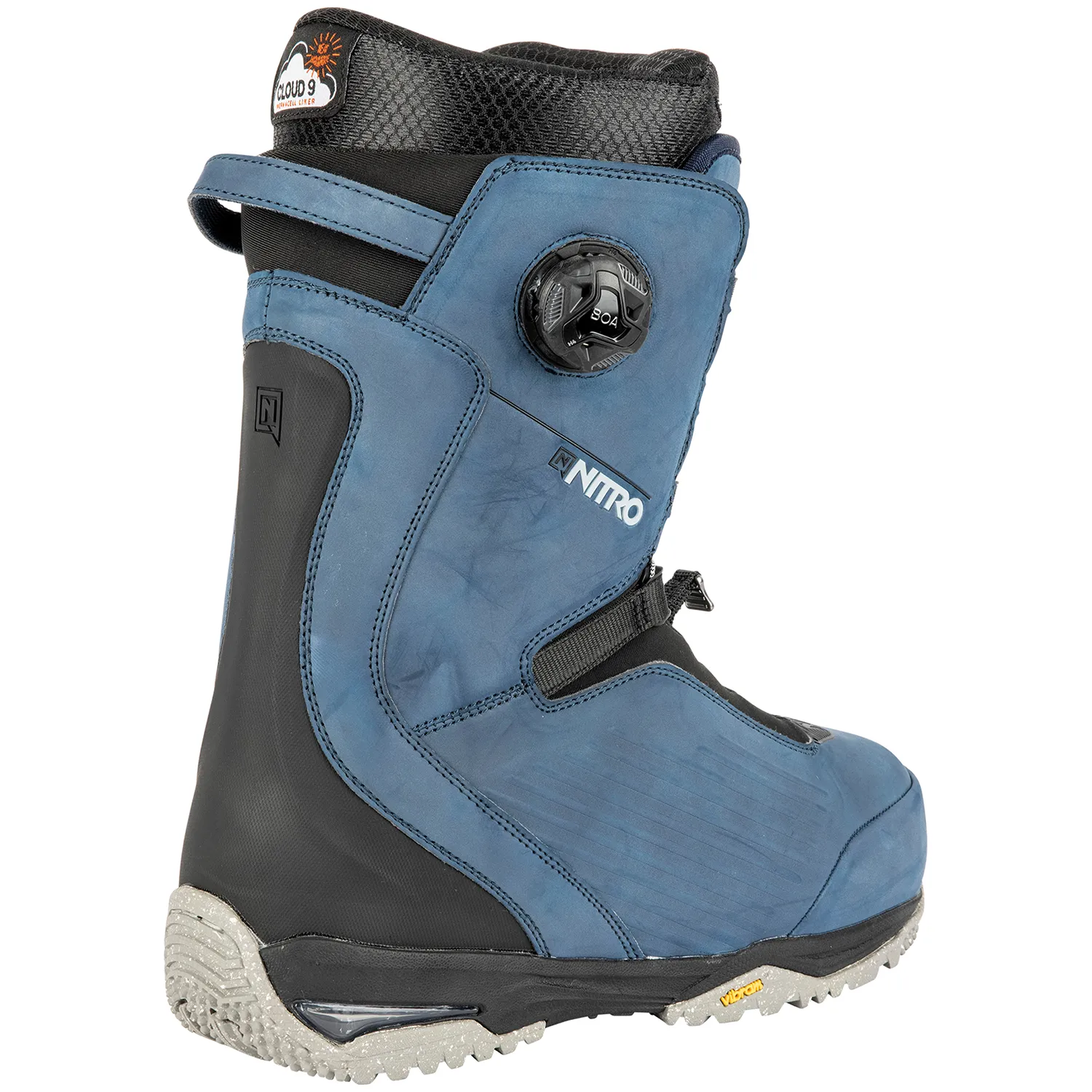 Nitro Chase BOA Mens Snowboard Boots Blue Steel