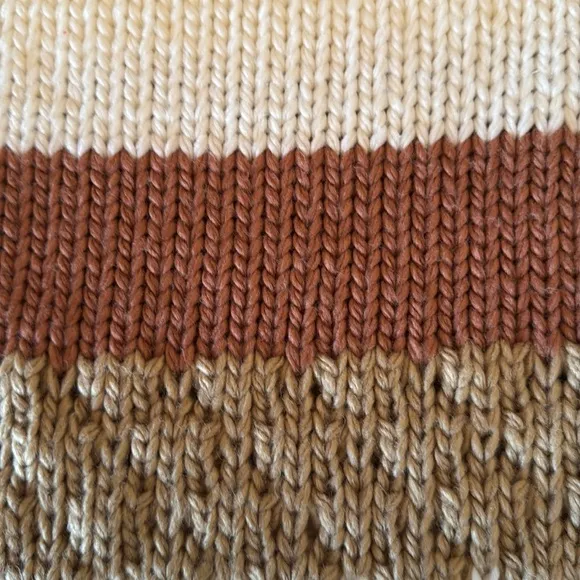 NWT BIBI Women's Striped Brown, Cream, and Tan Sweater Size Small