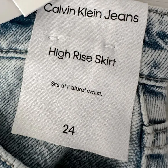 NWT- Calvin Klein Jeans Denim High-Rise Cargo Midi Skirt