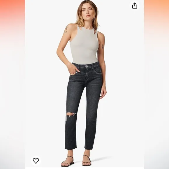 NWT HUDSON Women's Holly High Rise, Straight Leg Jean