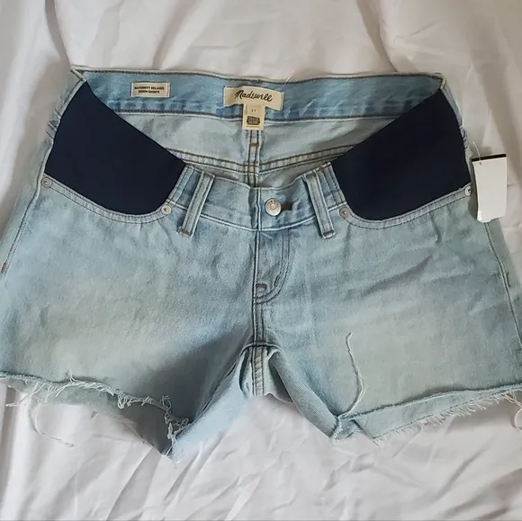 NWT Madewell Light Blue Denim Maternity Shorts size 27