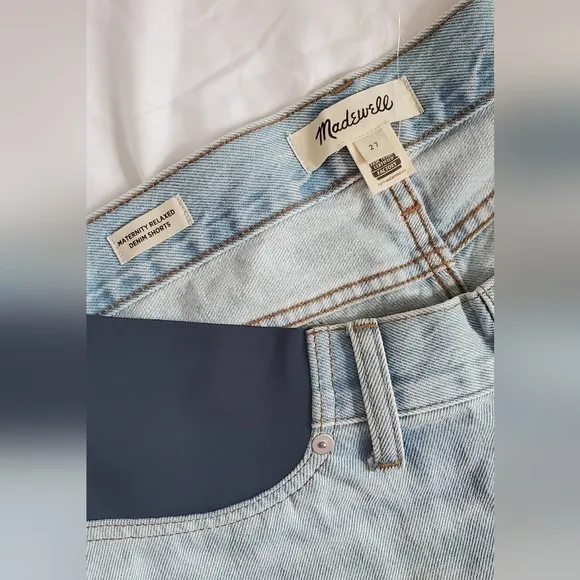 NWT Madewell Light Blue Denim Maternity Shorts size 27