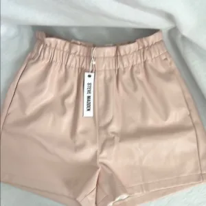 NWT- Steve Madden Women's Blush Color Vegan Leather Shorts