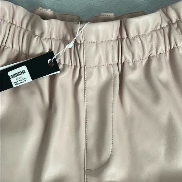 NWT- Steve Madden Women's Blush Color Vegan Leather Shorts
