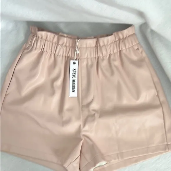 NWT- Steve Madden Women's Blush Color Vegan Leather Shorts