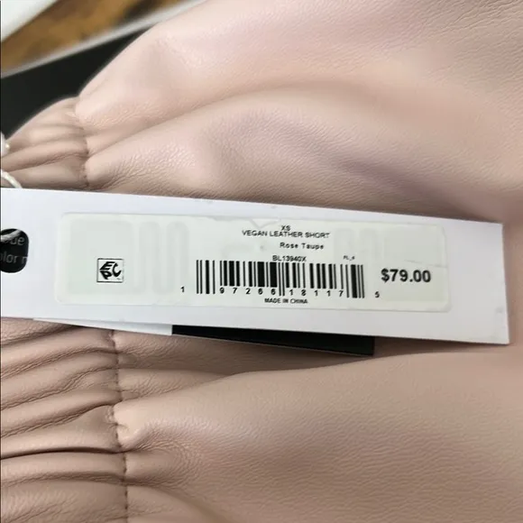 NWT- Steve Madden Women's Blush Color Vegan Leather Shorts