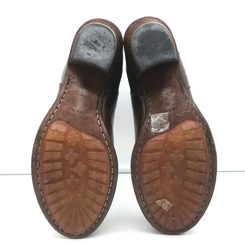 Officine Creative Chelsea Boots Brown Leather Size 38 Mid-Heel Ankle Boots