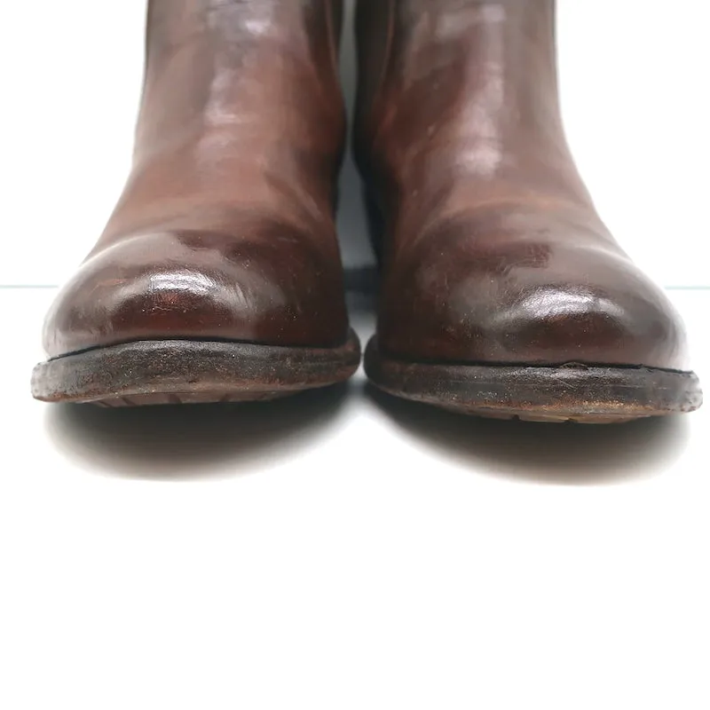 Officine Creative Chelsea Boots Brown Leather Size 38 Mid-Heel Ankle Boots